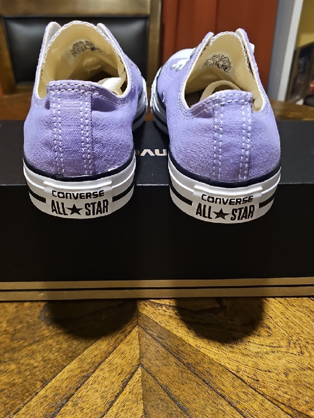 Unisex Converse Low Lavender Canvas Sneakers with White Accents - Picture 4 of 7